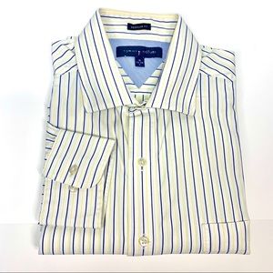 men’s shirt (blue and yellow stripes)